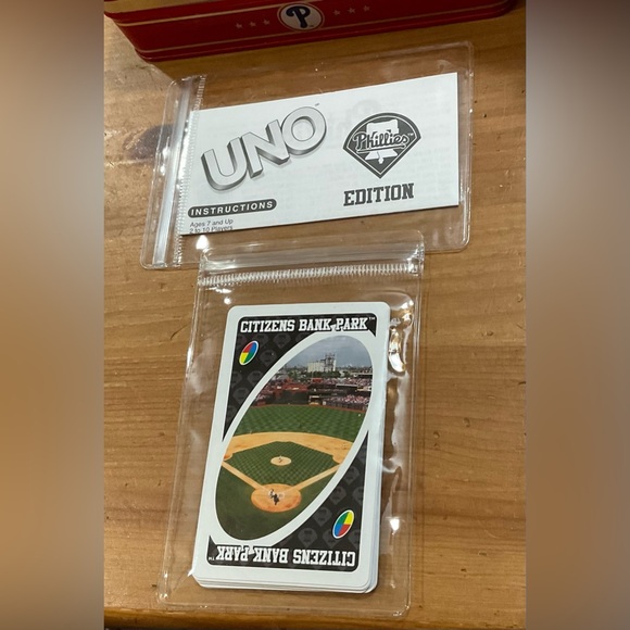 Fundex: Philadelphia Phillies on Uno cards mini pillow pet and 3 crocs charms. - Picture 10 of 12